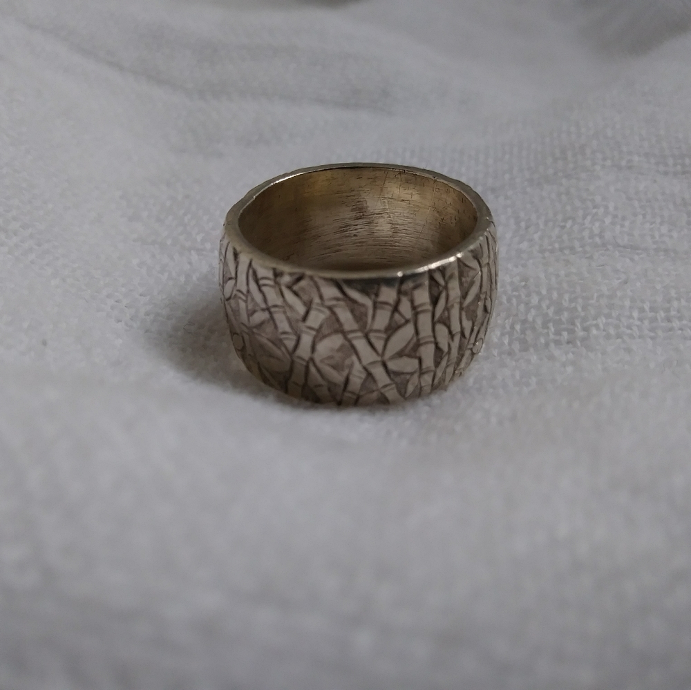 Sterling Silver Ring with Bamboo Motif